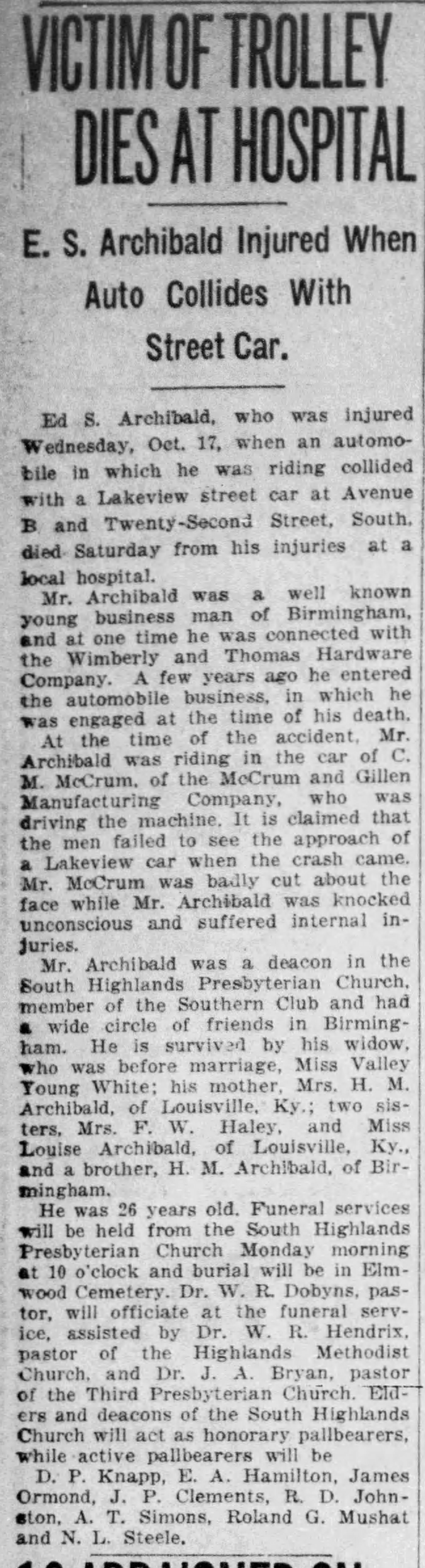 Ed S. Archibald obituary